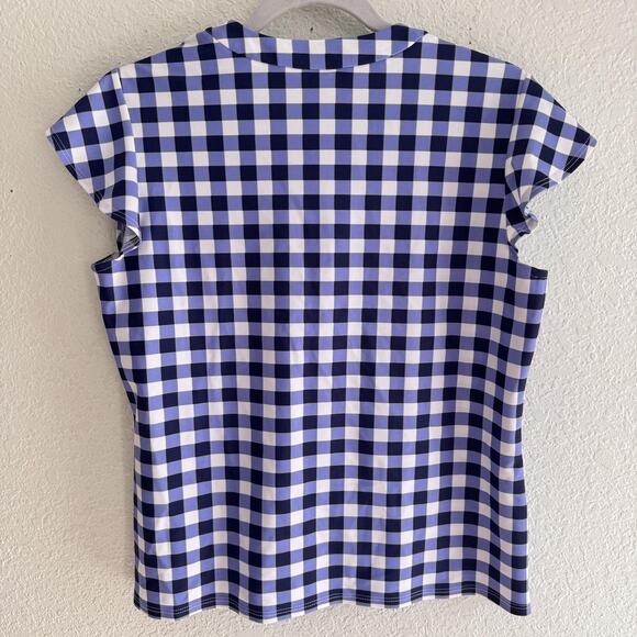 Jude Connally Set Womens Small Gingham Check Top Pants Matching Outfit Blue - Picture 5 of 13